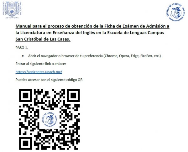 MANUAL PARA PROCESO DE REGISTRO PARA EXAMEN DE ADMISION A LA LICENCIATURA